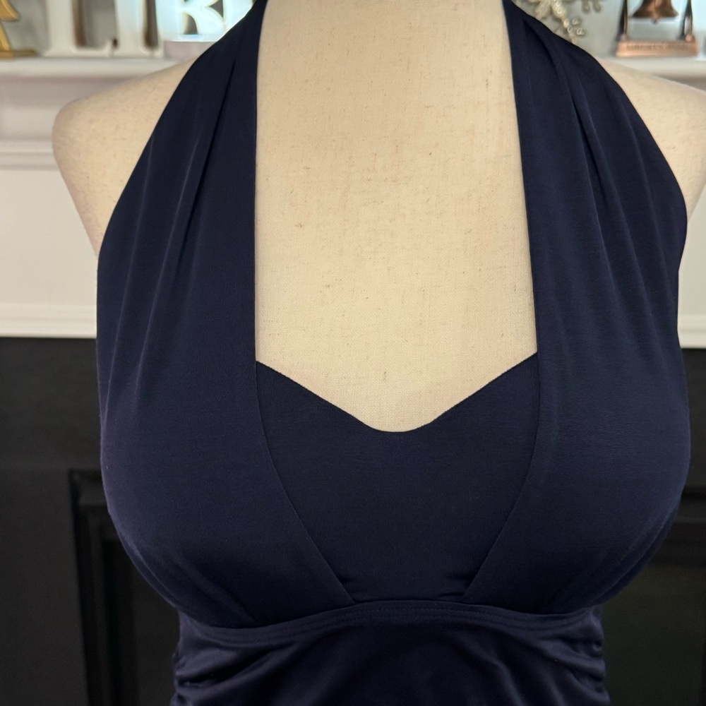 💙 Athleta Ruched Halter Tankini Swim Top – 36B/C - Picture 2 of 10